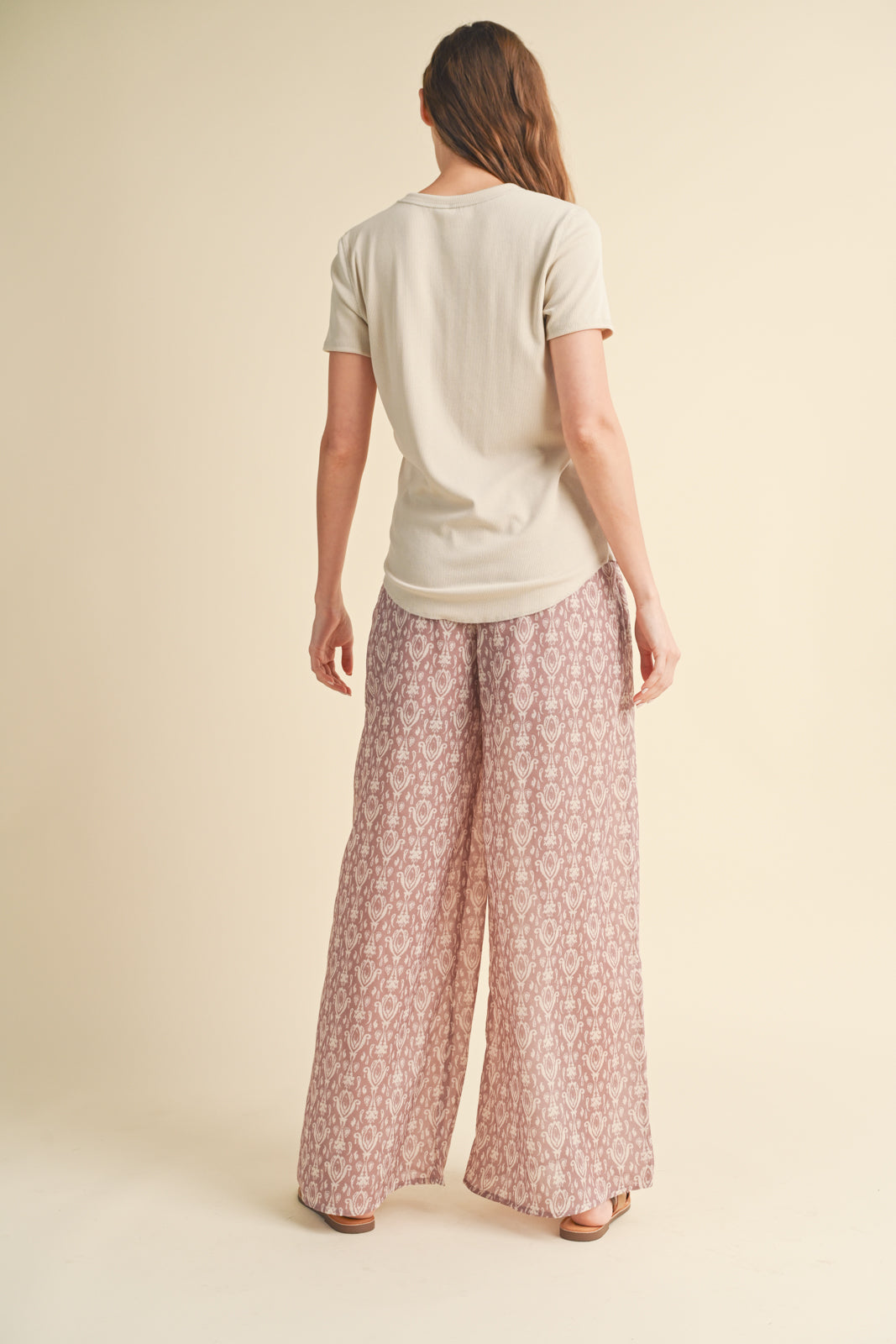 Ribbed Knit Basic T-Shirt by Wishlist