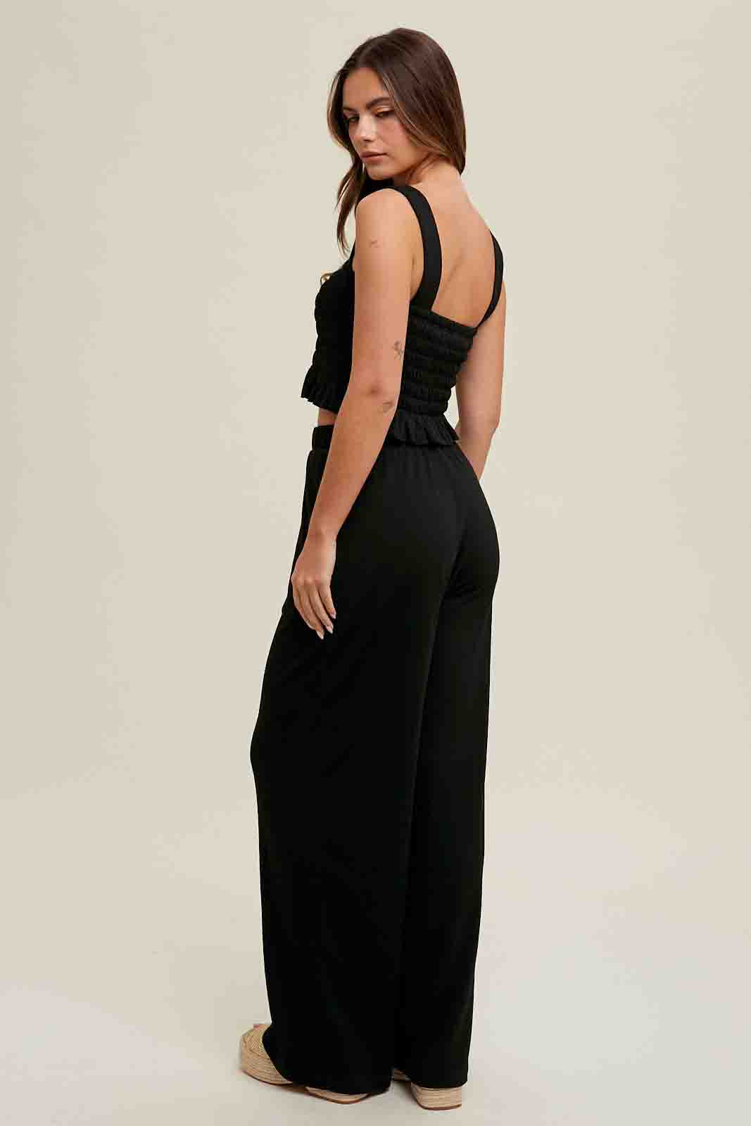 Crinkle Knit Top and Pants Set by Wishlist