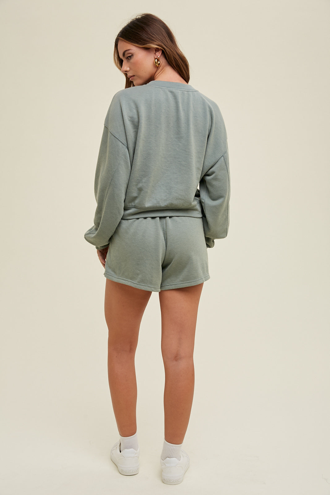 Washed French Terry Crop Sweatshirt by Wishlist