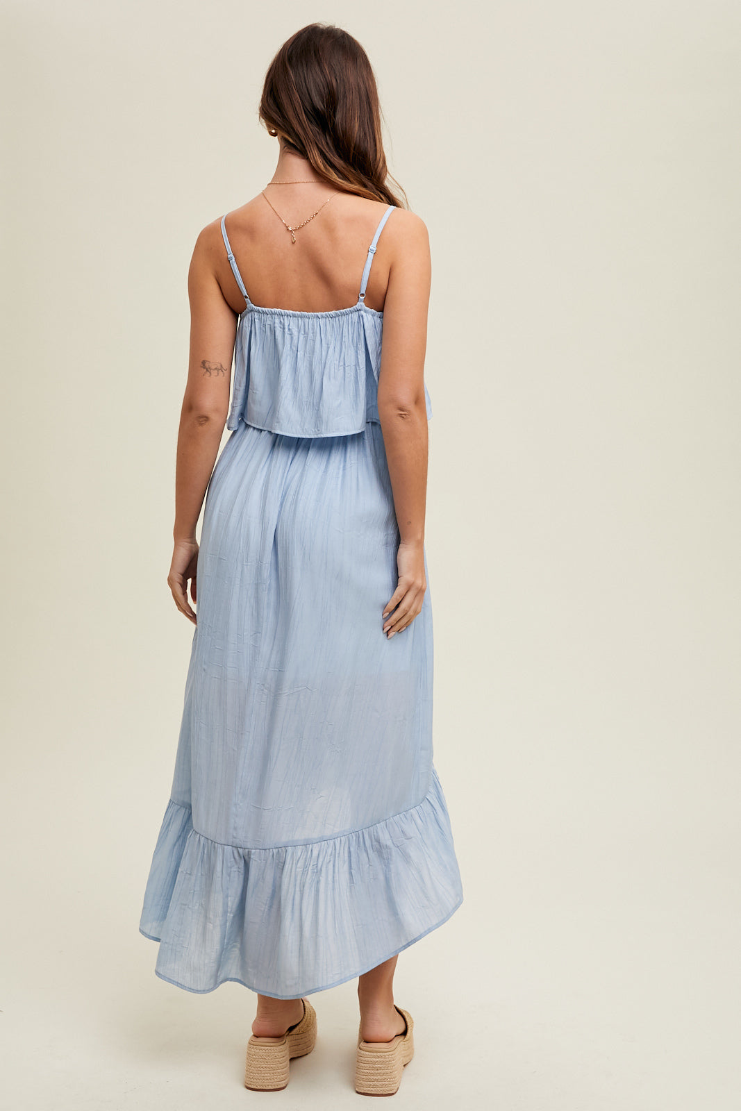 Asymmetrical Hi-Low Dress with Side Pockets by Wishlist