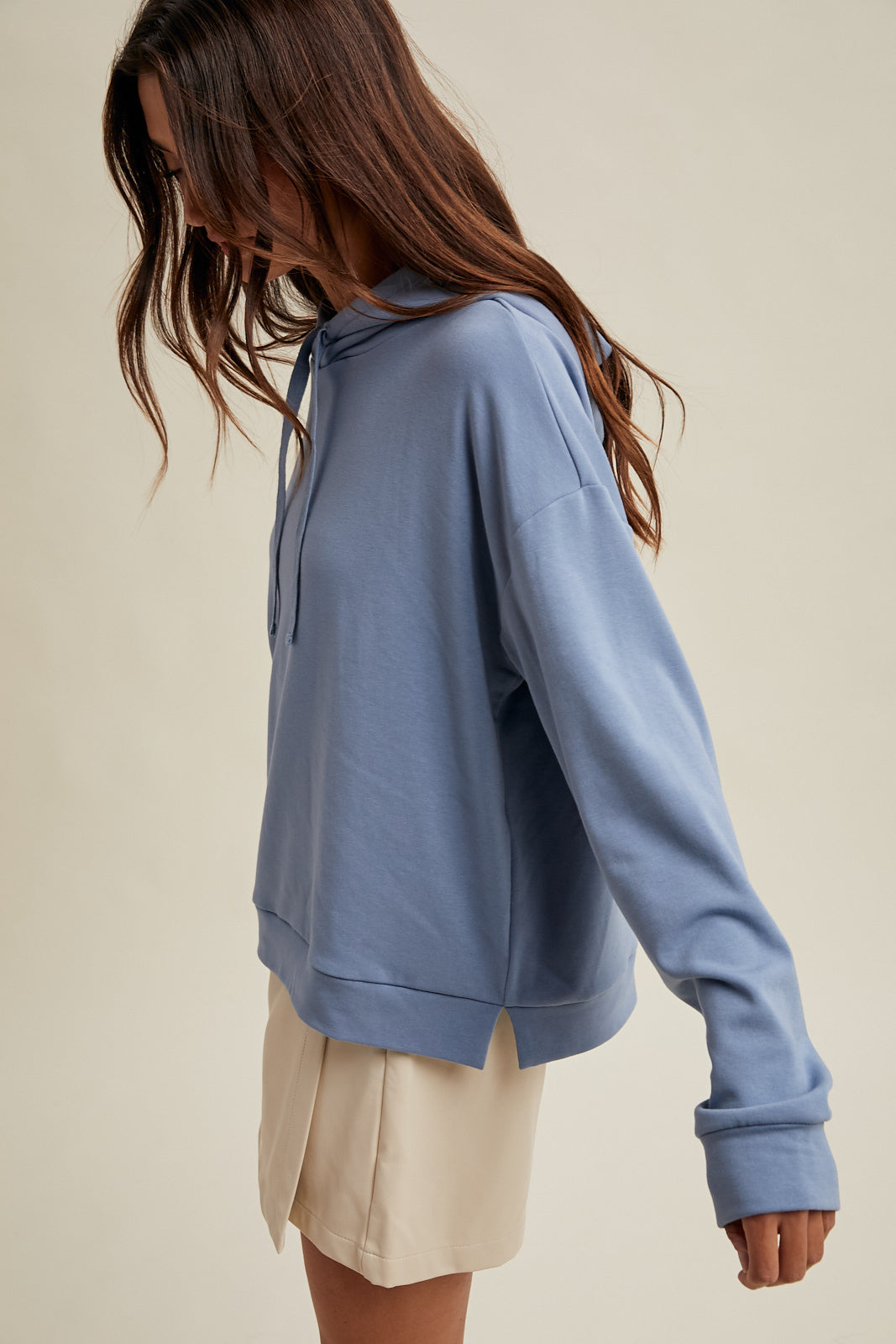 Knit Drop Shoulder Hoodie by Wishlist
