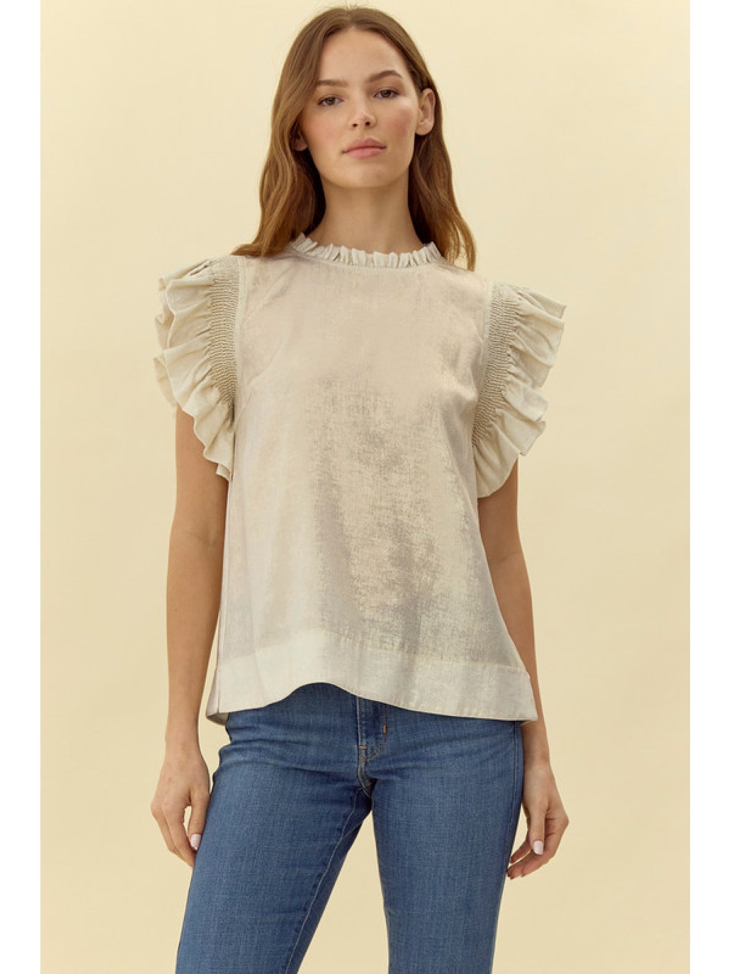Pearl Ruffle Top by Jodifl