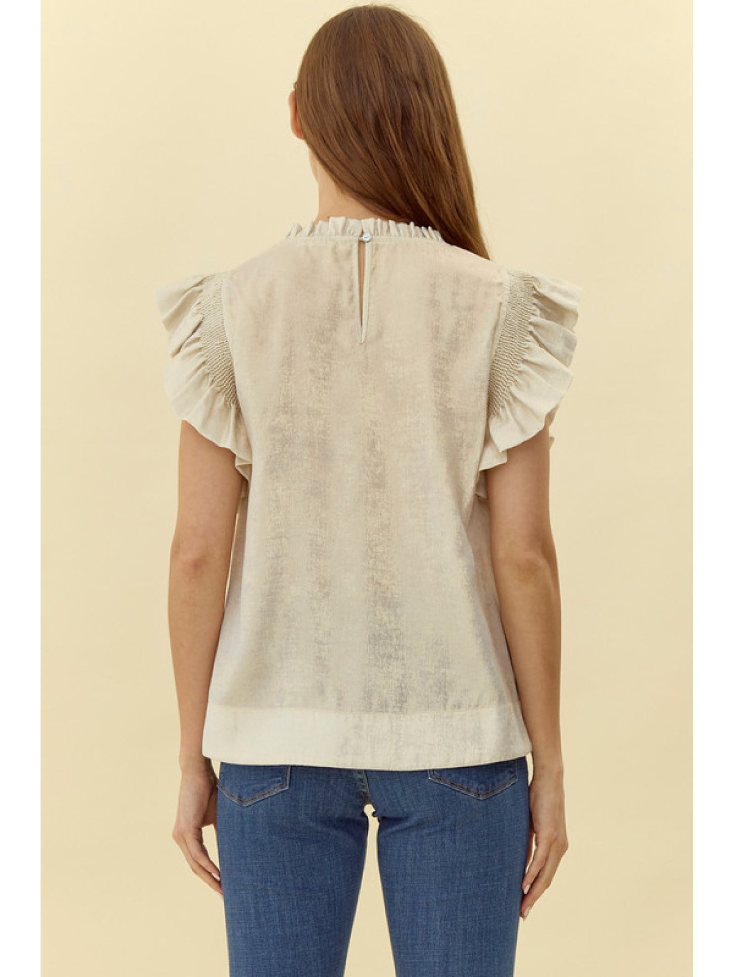 Pearl Ruffle Top by Jodifl