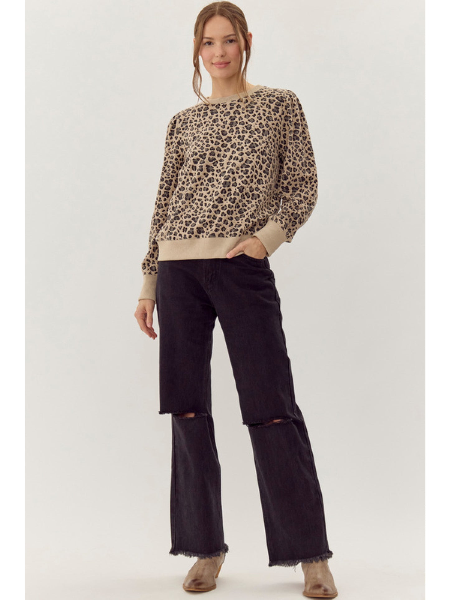 Leopard Pullover Sweatshirt Top by Jodifl
