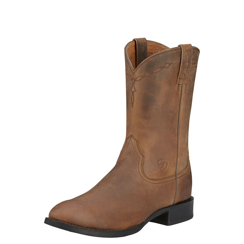 Ariat Men's Heritage Roper Western Boots in Distressed Brown