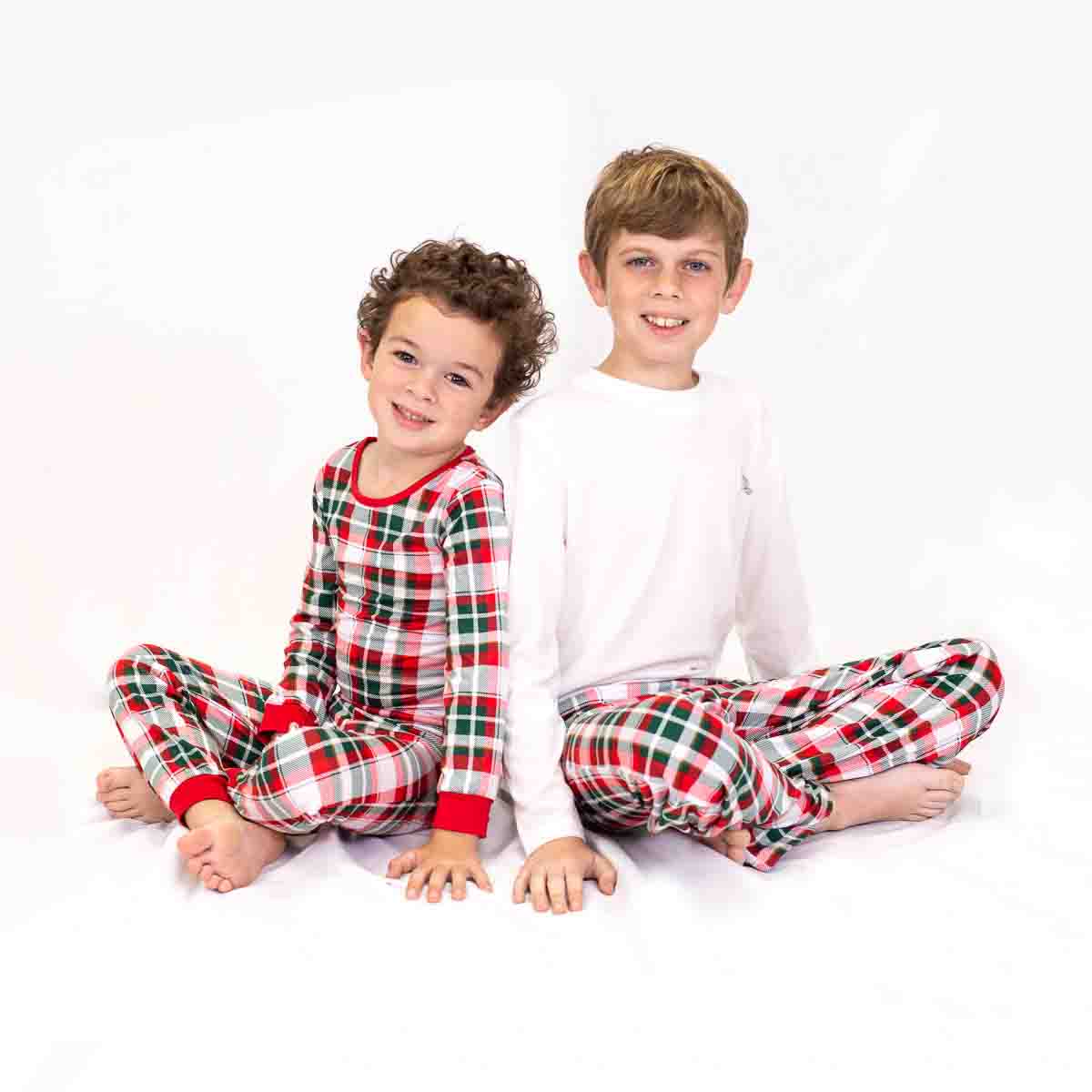 Youth Mansfield Plaid Sleep Pants Dark Green/True Red