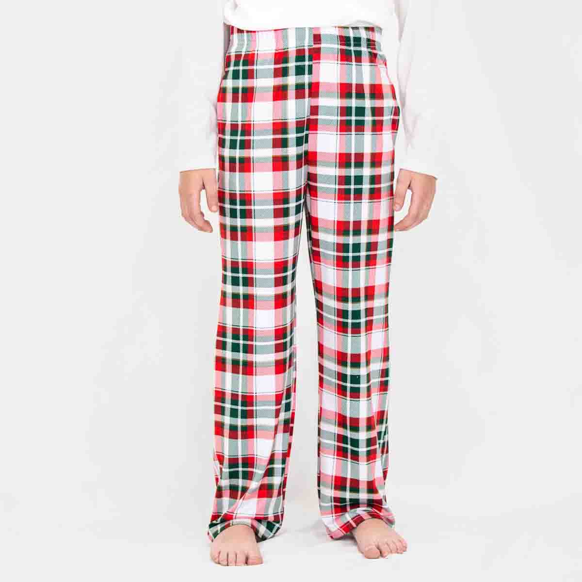 Youth Mansfield Plaid Sleep Pants Dark Green/True Red