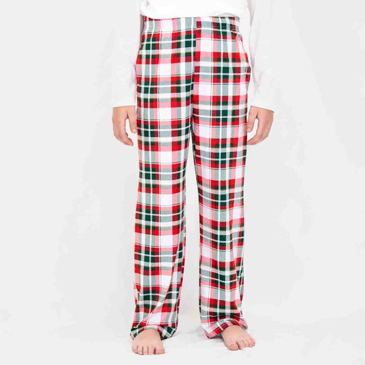 Youth Mansfield Plaid Sleep Pants Dark Green/True Red