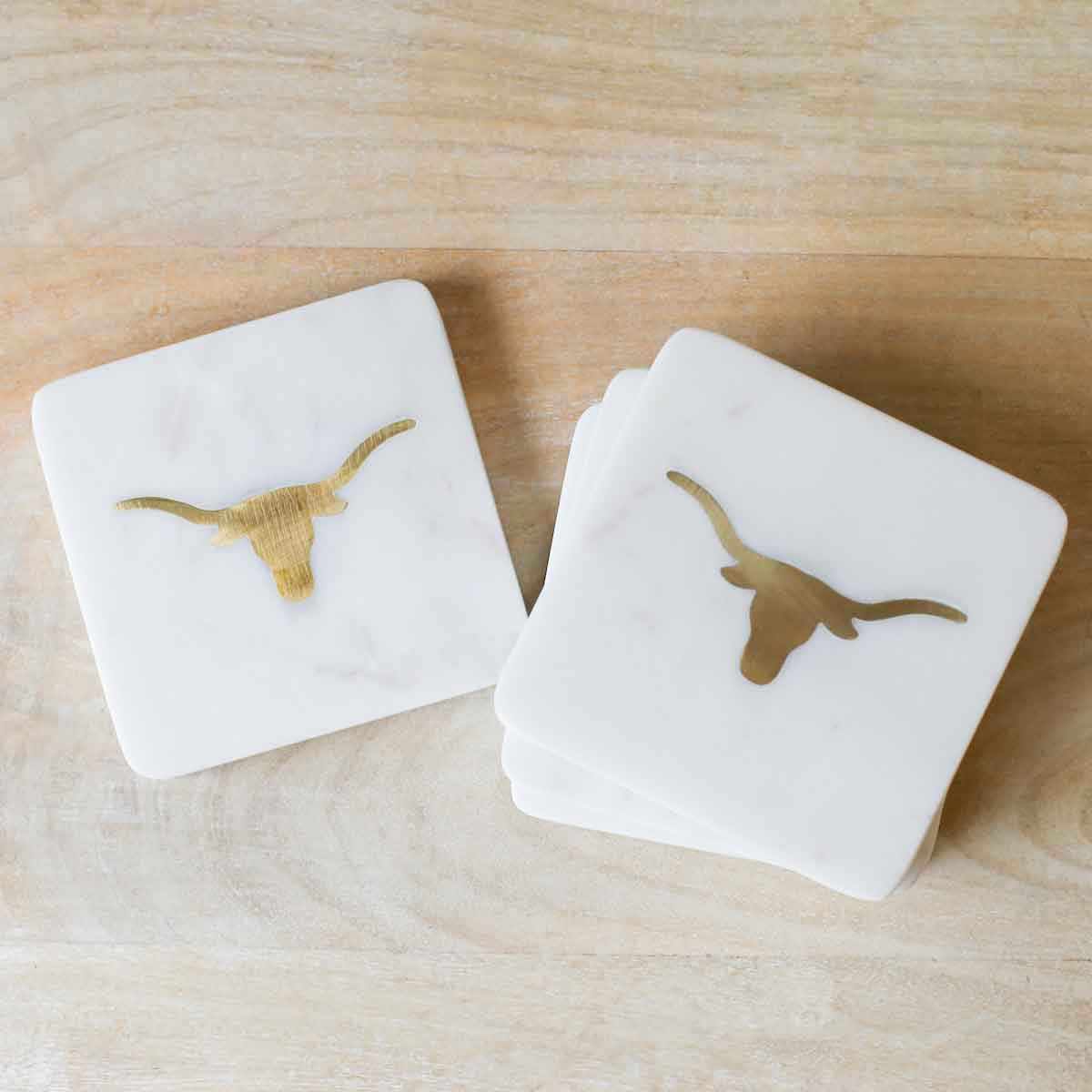 Longhorn Marble Coasters (Set of 4) by The Royal Standard