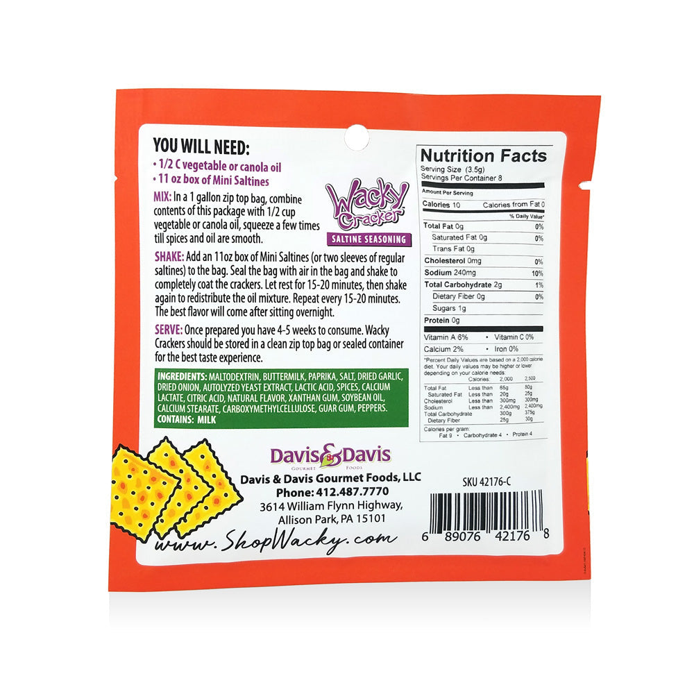Wacky Cracker Seasonings- Davis & Davis Gourmet Food