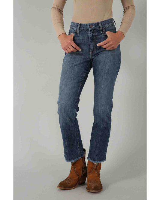 Kimes Ranch Women's Monica Medium Wash Mid Rise Cropped Jeans