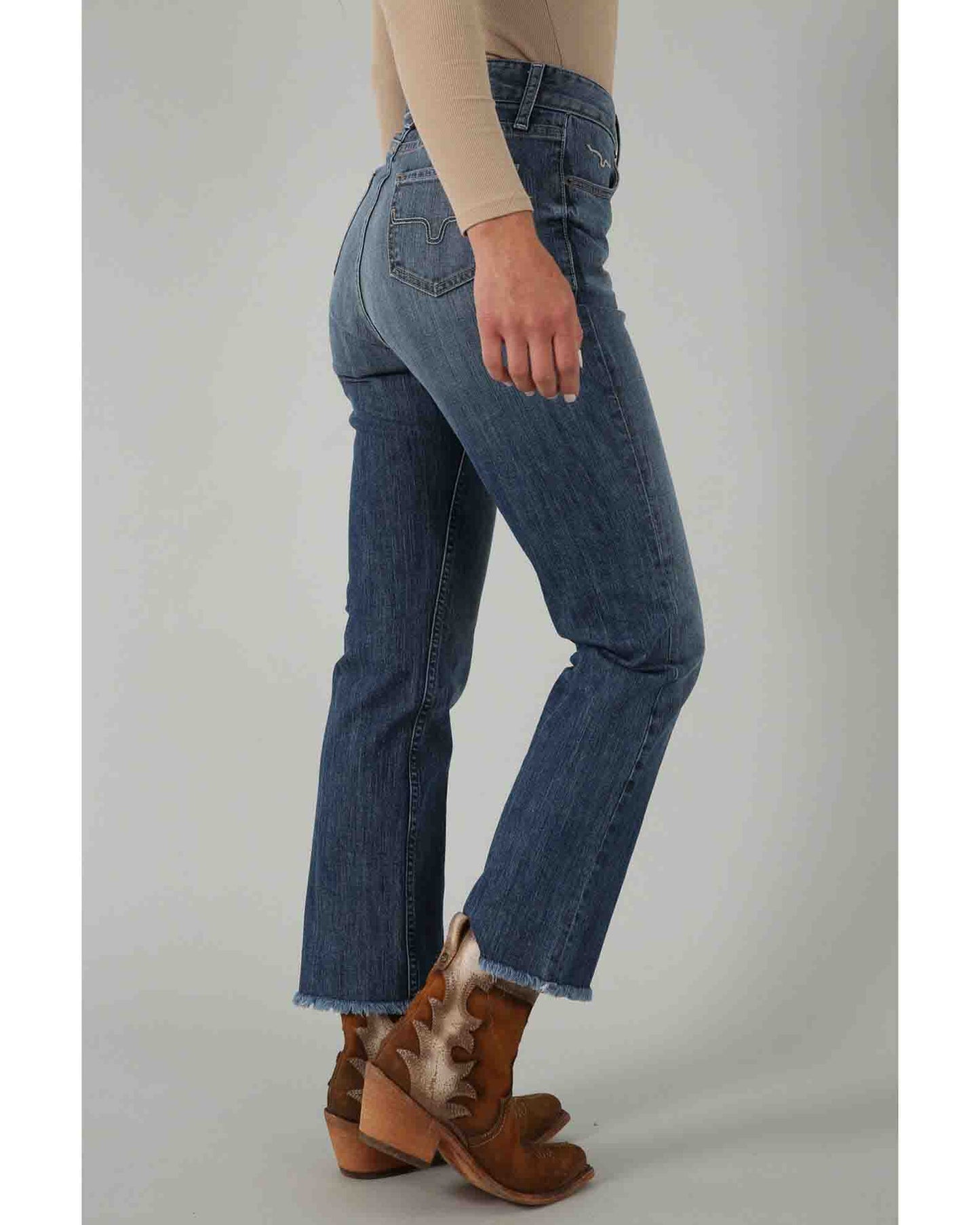 Kimes Ranch Women's Monica Medium Wash Mid Rise Cropped Jeans