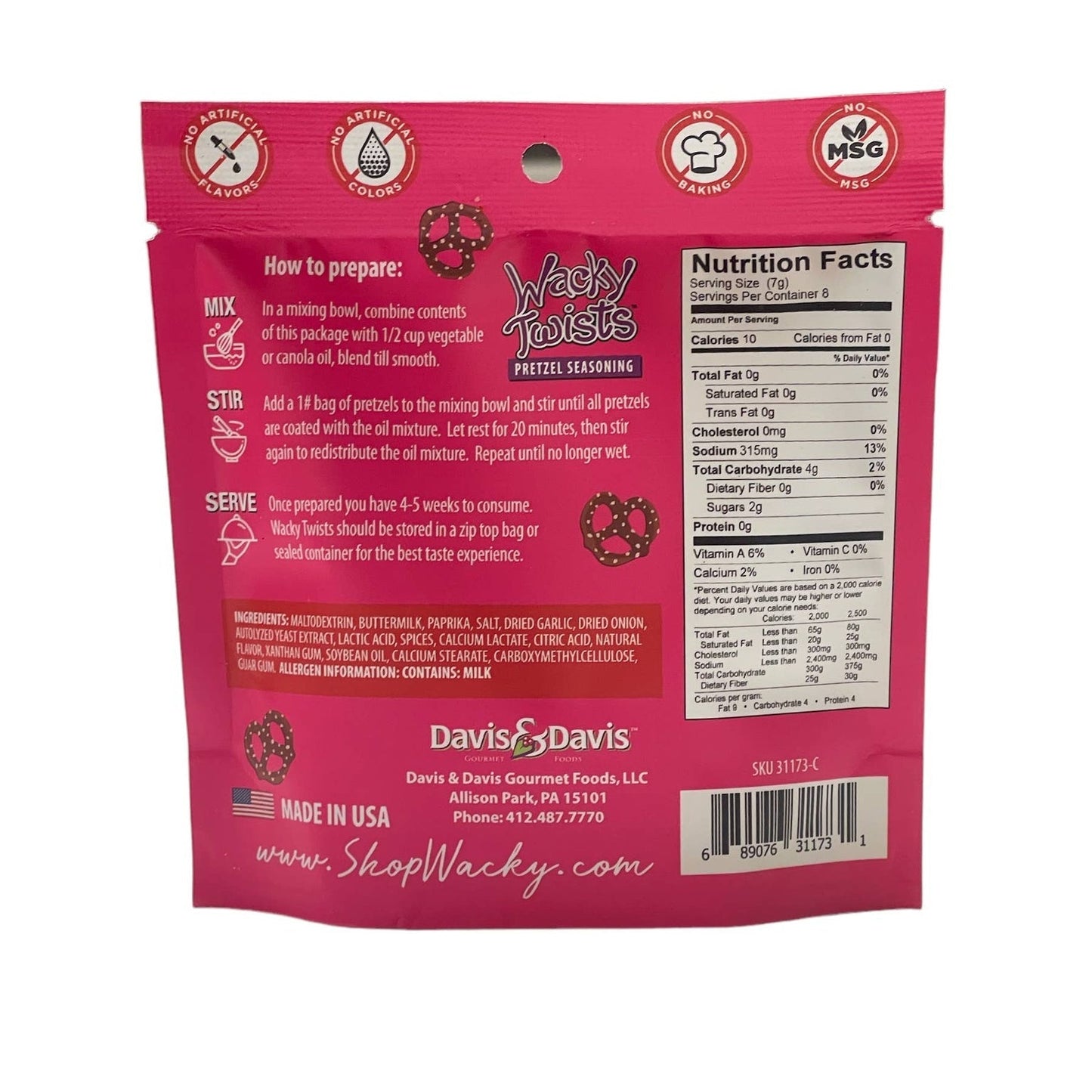 Wacky Twist Pretzel Seasoning by Davis & Davis Gourmet Foods