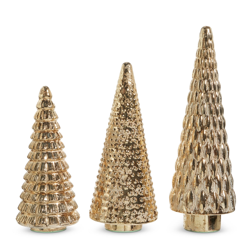 22" Gold Pattern Trees (Set)