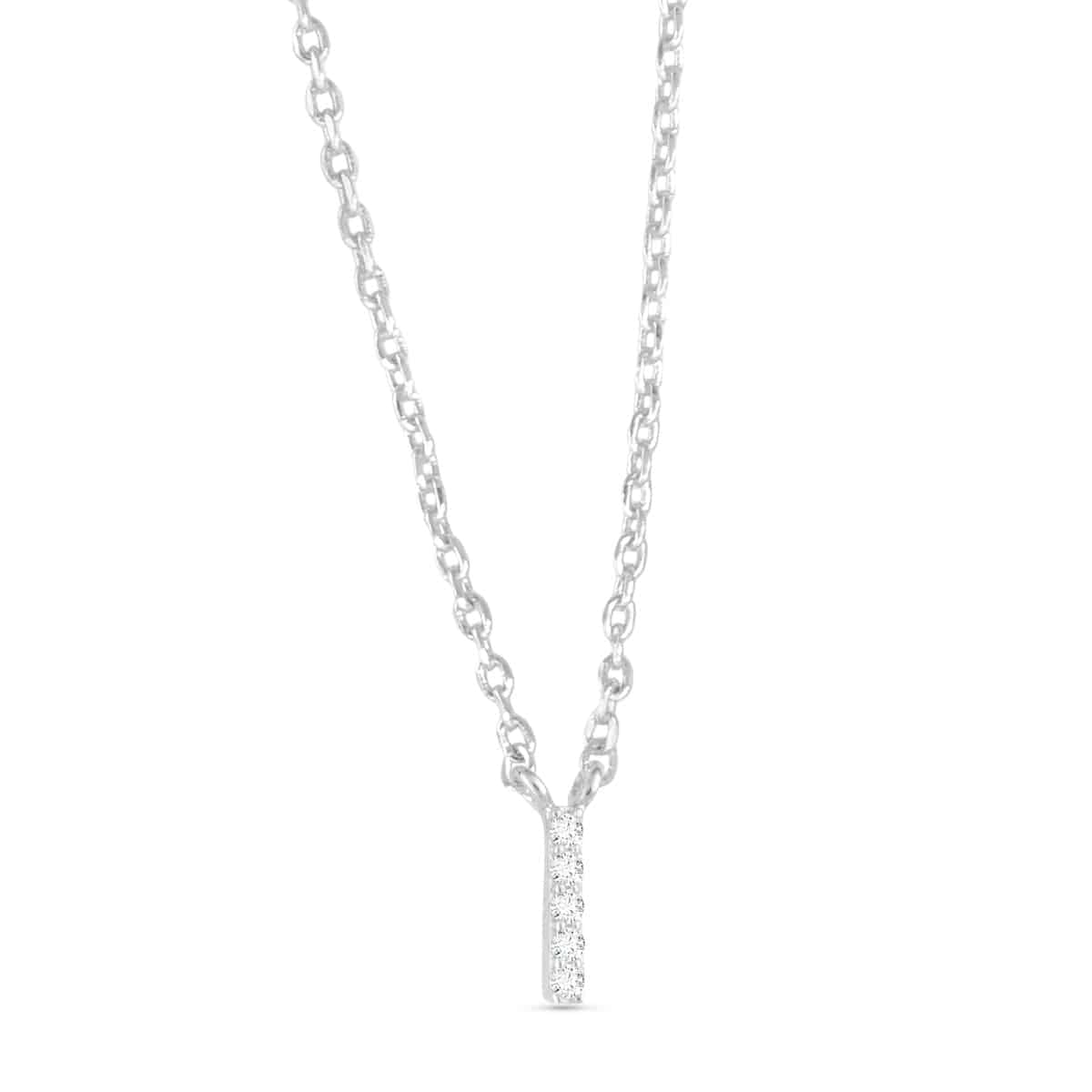 Silver CZ Large Initial Necklace I by Amanda Blu & Co