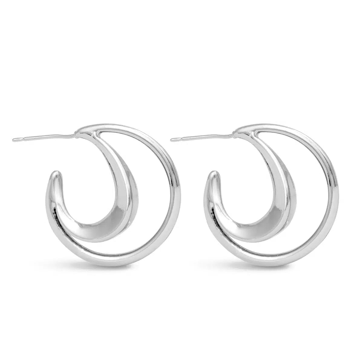 Summer Polished Double Hoop Silver by Amanda Blu & Co