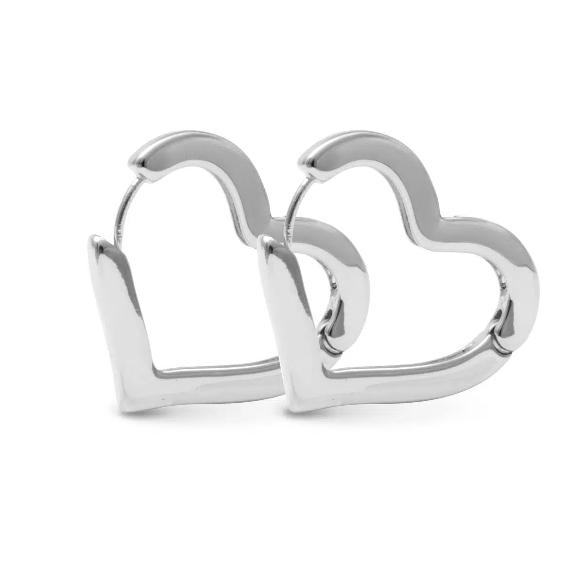 Sara Polished Heart Hoop Silver by Amanda Blu & Co