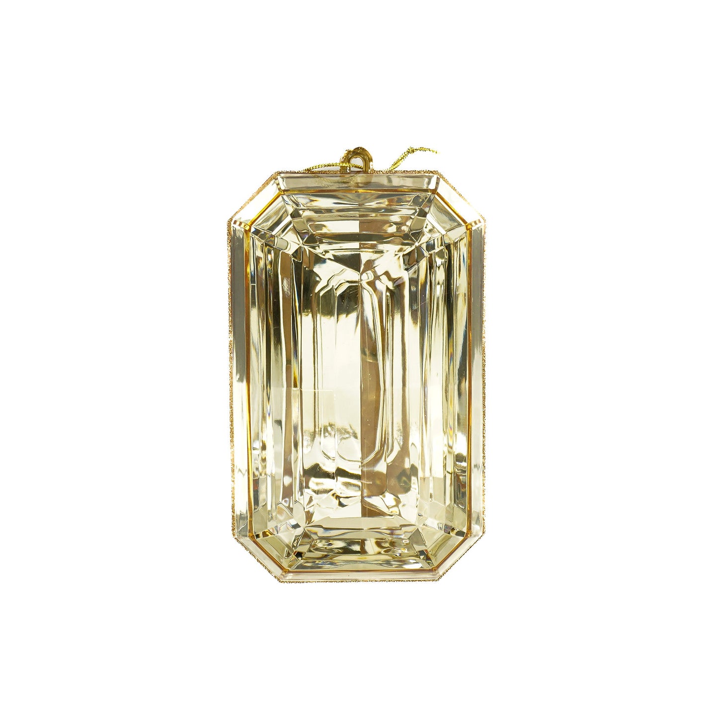 8" Rectangular Jewel Ornament in Champagne