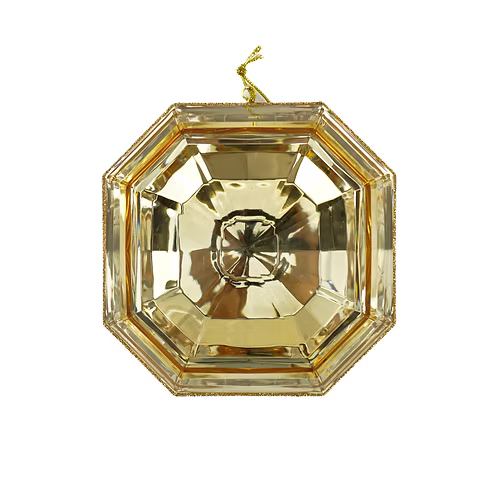 6" Square Jewel Ornament in Champagne