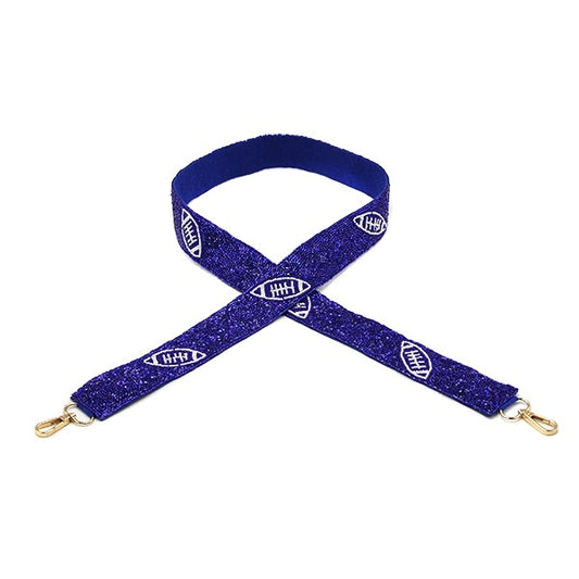 Football Handbag Guitar Strap Royal Blue White
