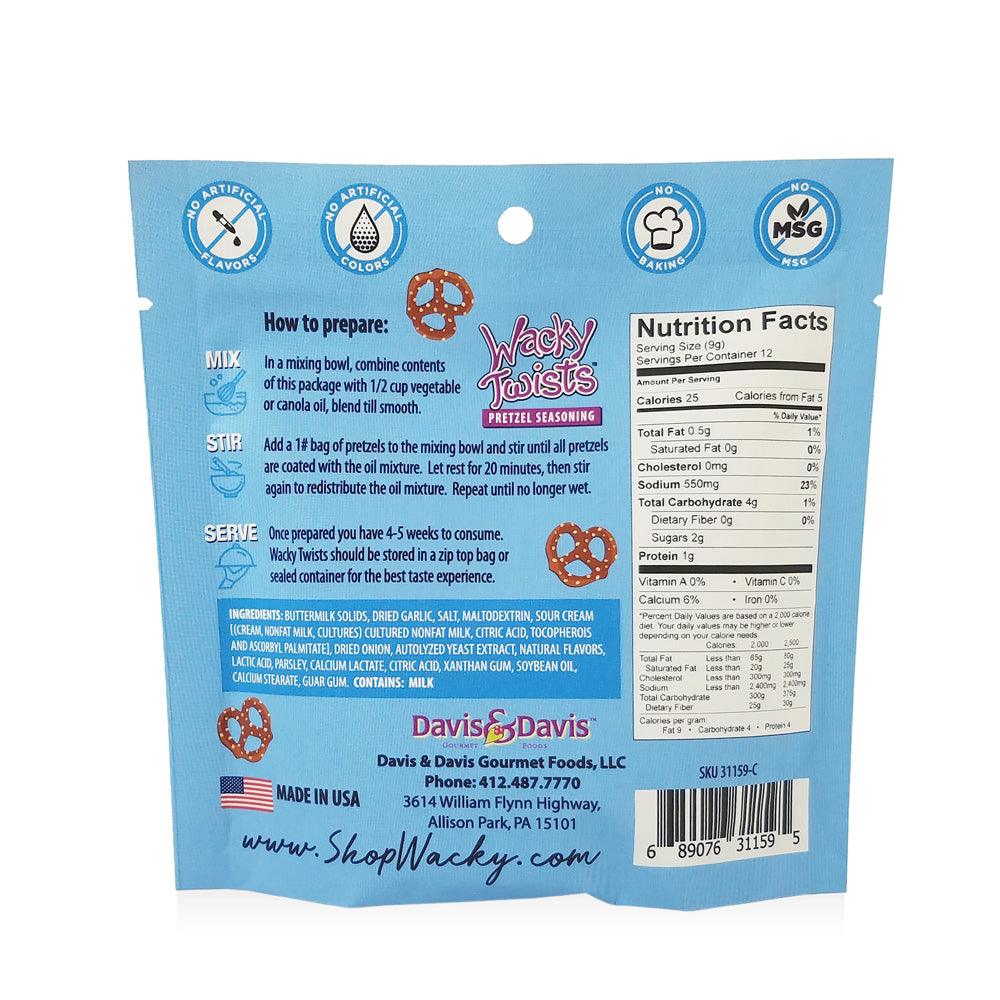 Wacky Twist Pretzel Seasoning by Davis & Davis Gourmet Foods