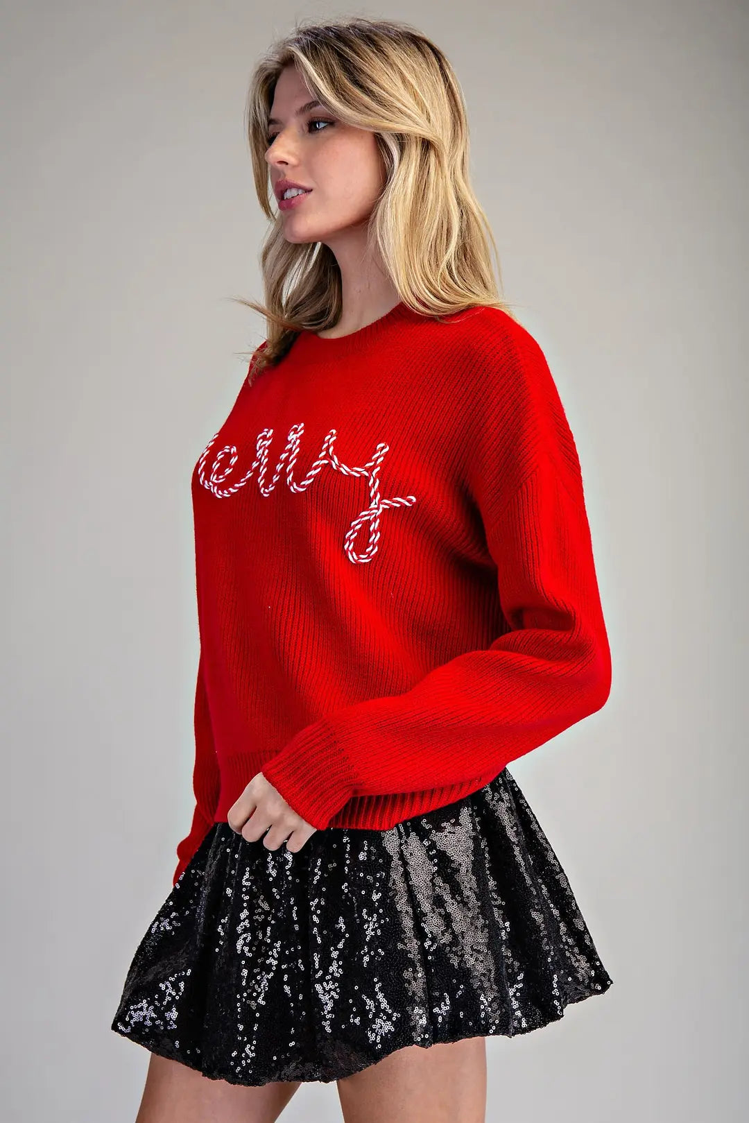 Candy Cane Merry Long Sleeve Sweater by ee:some