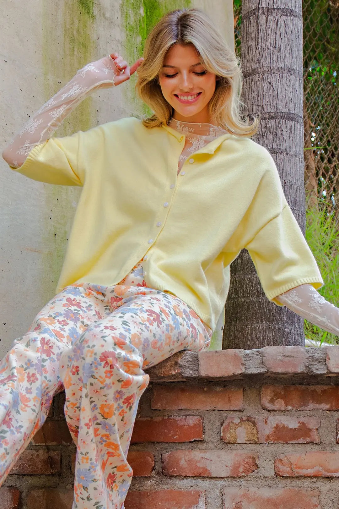 Solid Button Down Half Sleeve Cardigan by ee:some