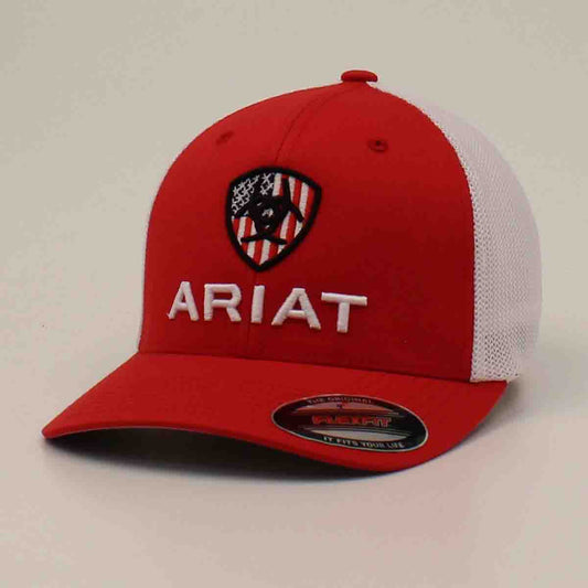 Ariat Trucker Flexfit USA Shield Red Snapback Cap