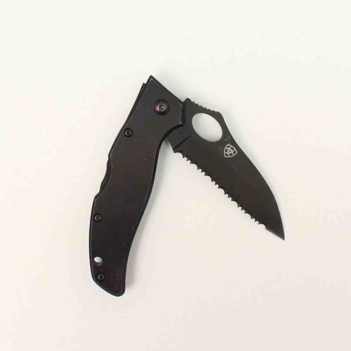 Ariat Folding Serrated Knife Black