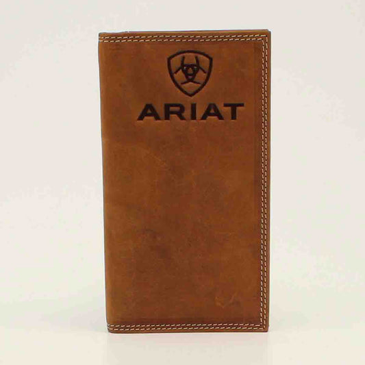 Ariat Men's Rodeo Embossed Logo Brown Wallet