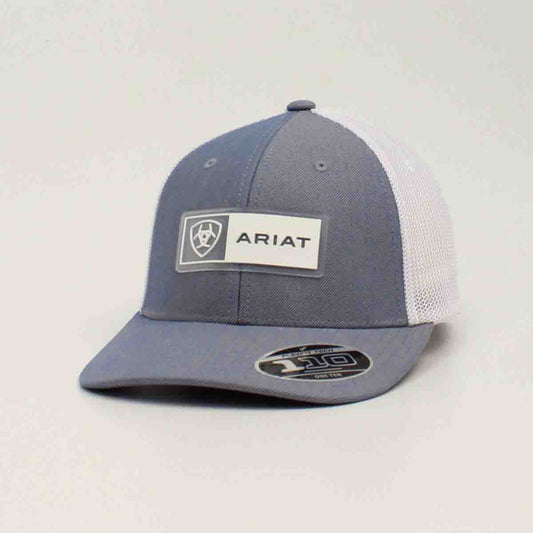 Ariat Men's FlexfFit 110 Rubber Patch Logo Light Blue Snapback Cap