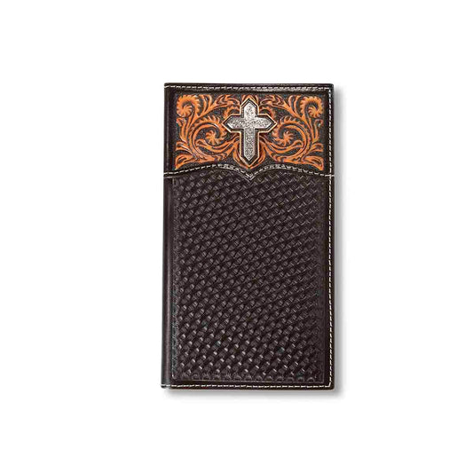 Ariat Men's Cross Floral Filigree Rodeo Wallet