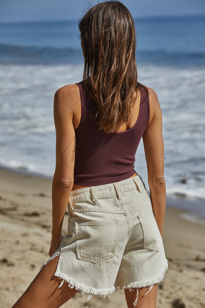 What's The Scoop Ribbed Crop Tank Top