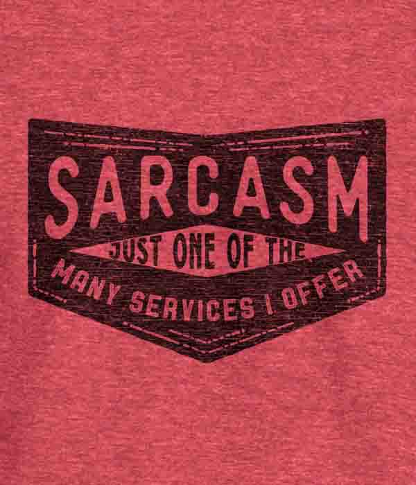 Sarcasm Slim Fit Tee in Vintage Red by Mason Jar Label