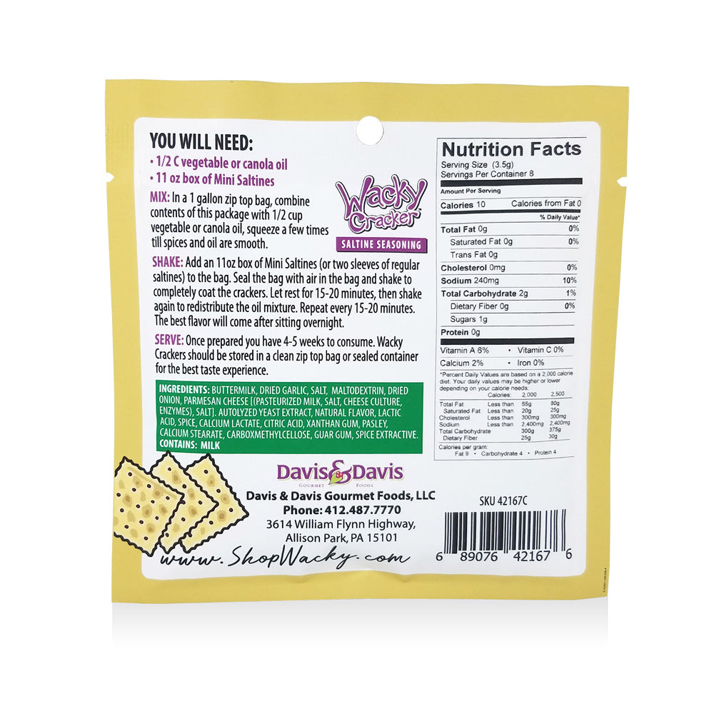 Wacky Cracker Seasonings- Davis & Davis Gourmet Food