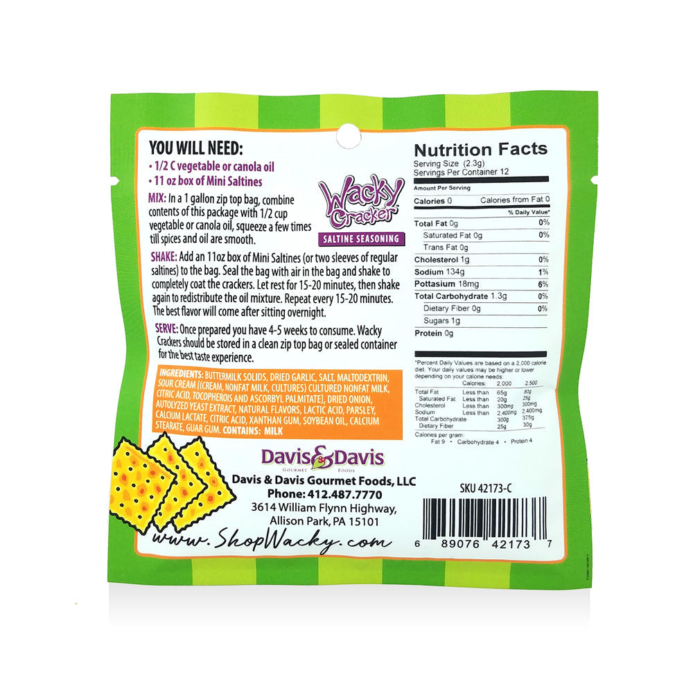 Wacky Cracker Seasonings- Davis & Davis Gourmet Food