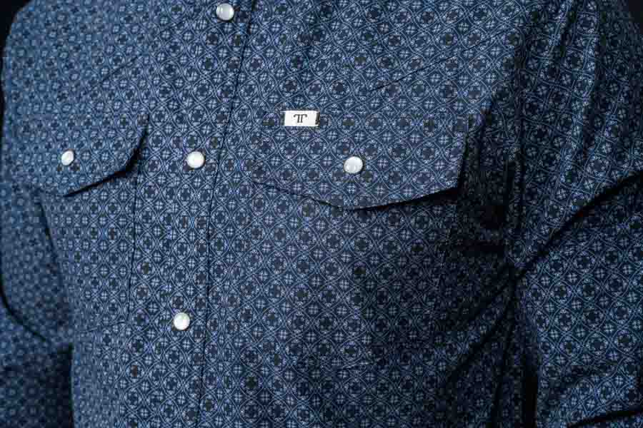 The Silas Long-Sleeve Snap Shirt in Black by Ferrell