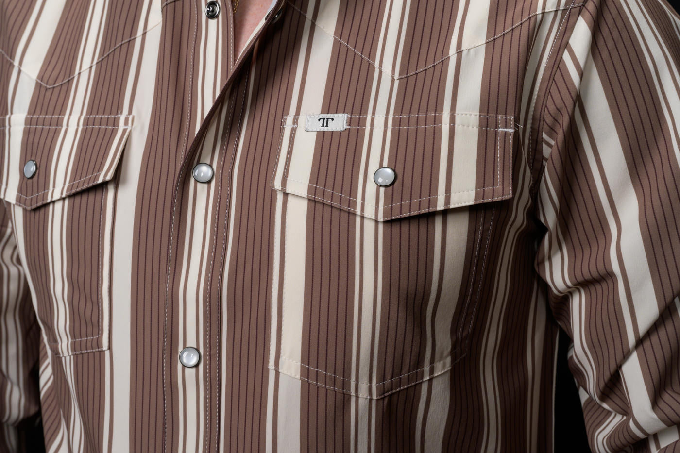 The Atlas in Brown- Long Sleeve Snap Shirt