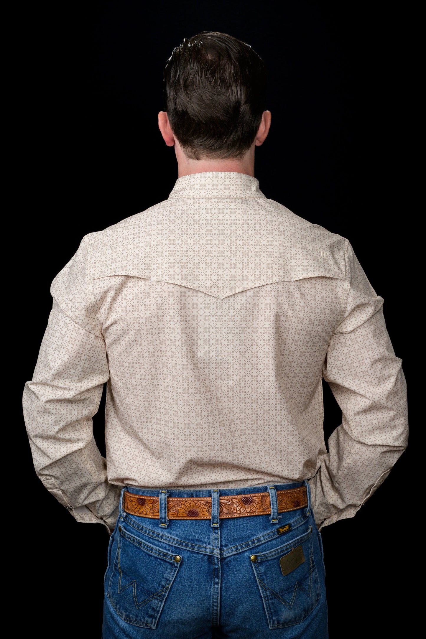 The Collin in Cream- Long Sleeve Snap Shirt by Ferrell