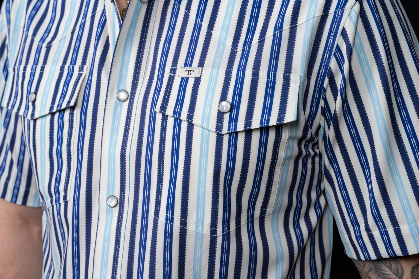The Wyatt Blue Short Sleeve Snap Shirt by Ferrell