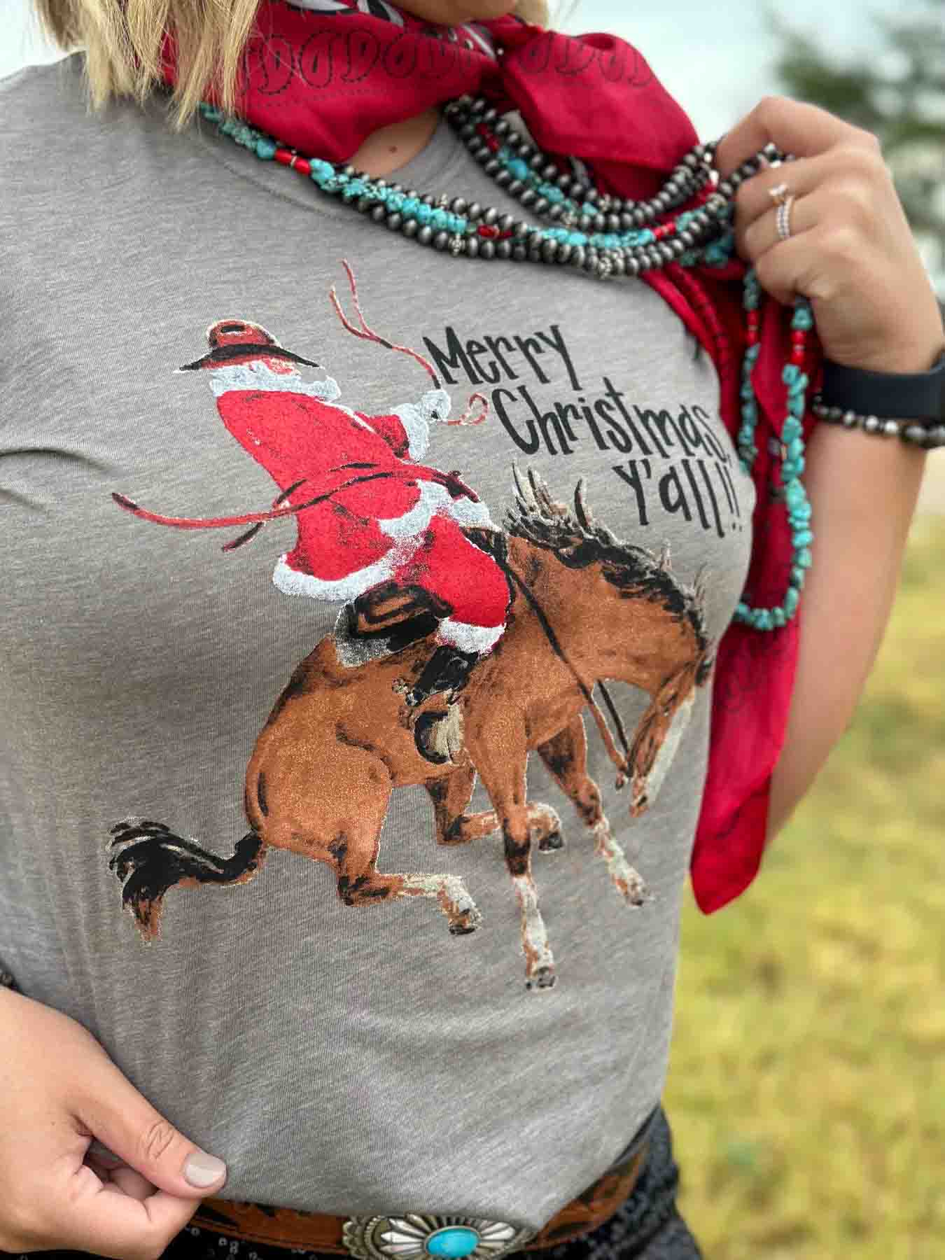 Bronc Santa Christmas T-Shirt