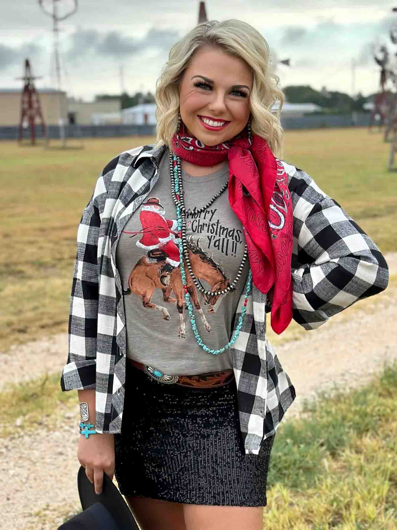 Bronc Santa Christmas T-Shirt