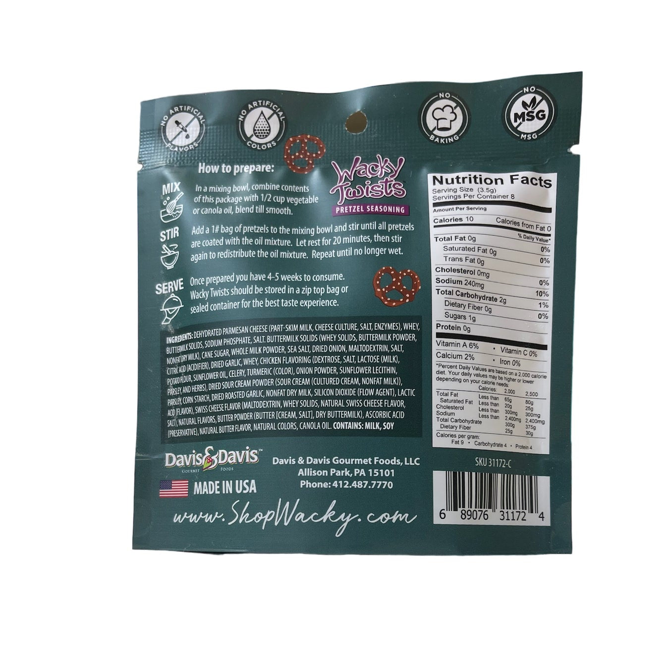 Wacky Twist Pretzel Seasoning by Davis & Davis Gourmet Foods
