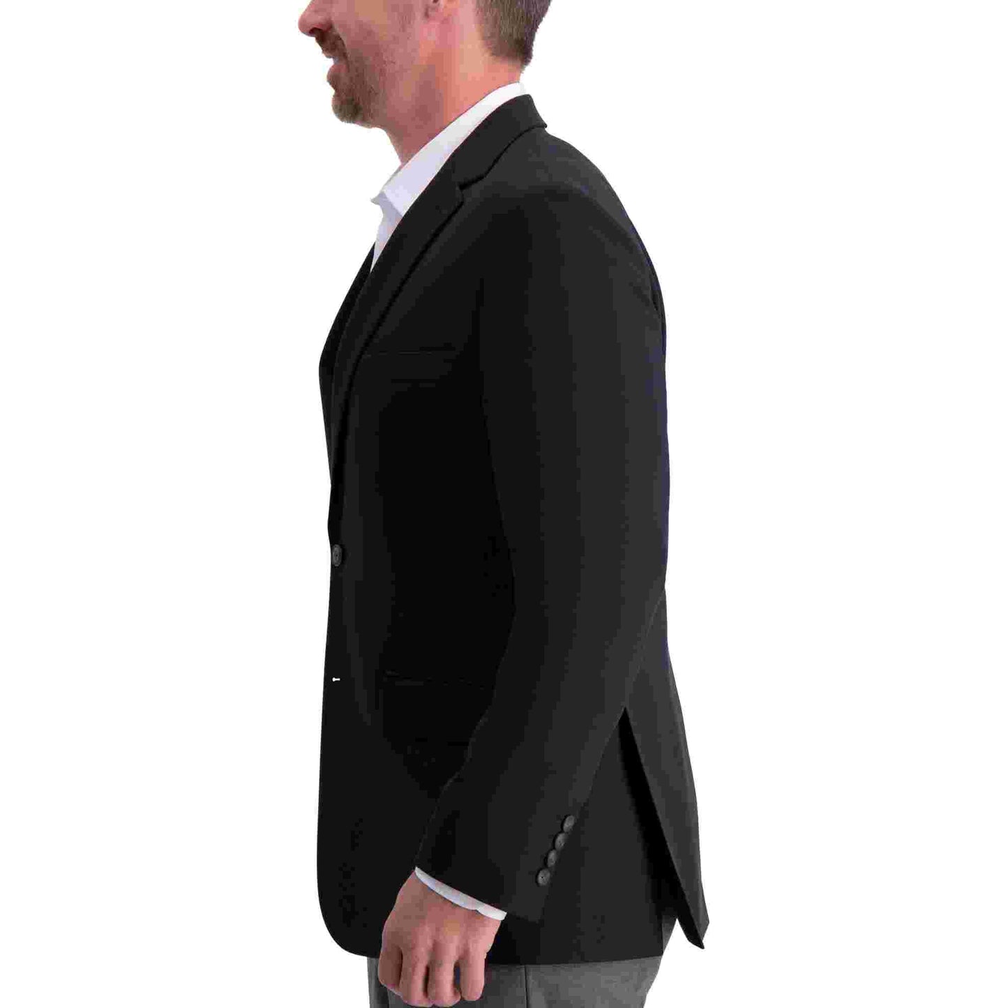 Haggar Men's 2-Button Stretch Gab Coat Black