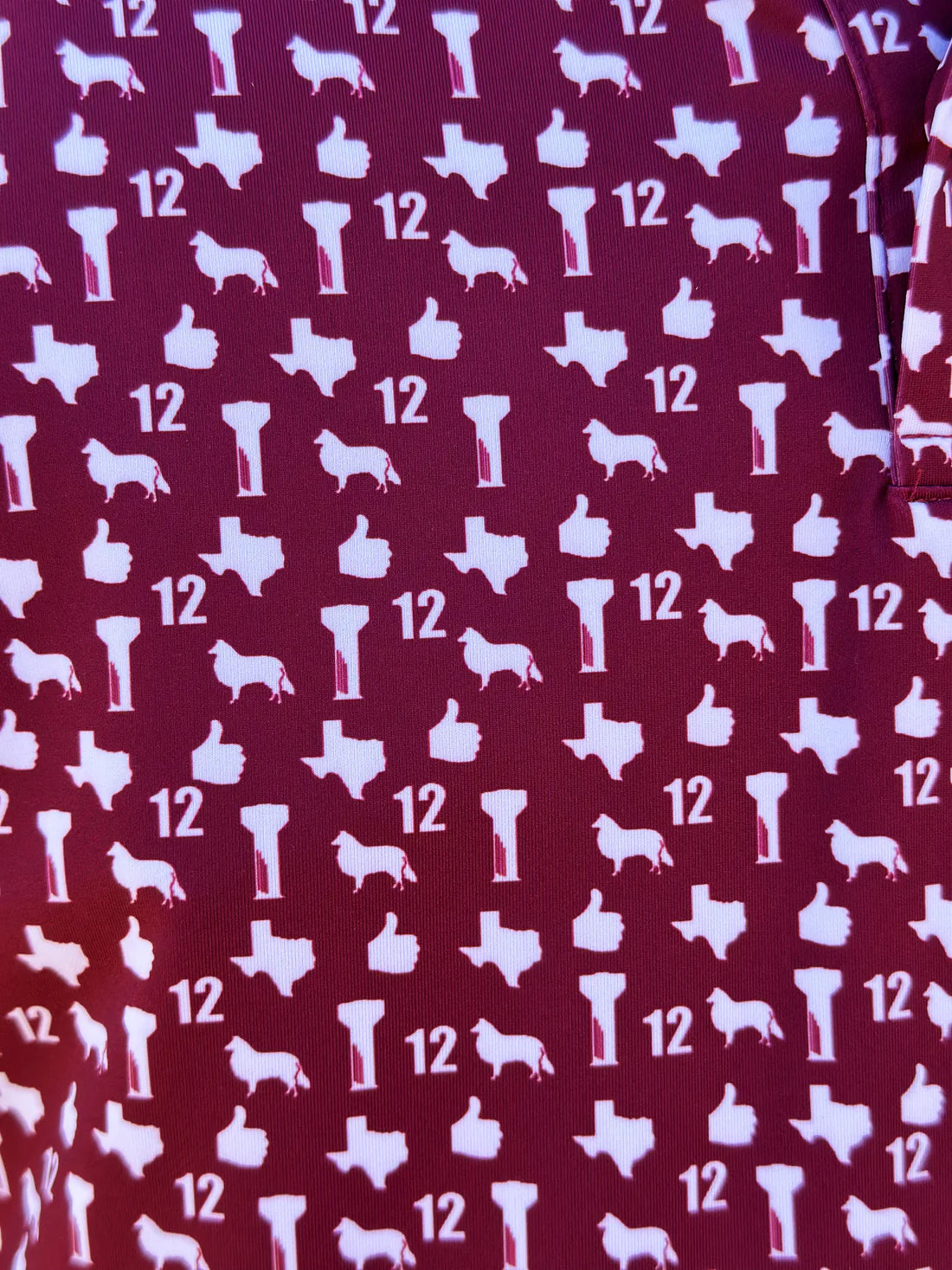 Gig Em Men's Performance Polo in Maroon by Washco Apparel