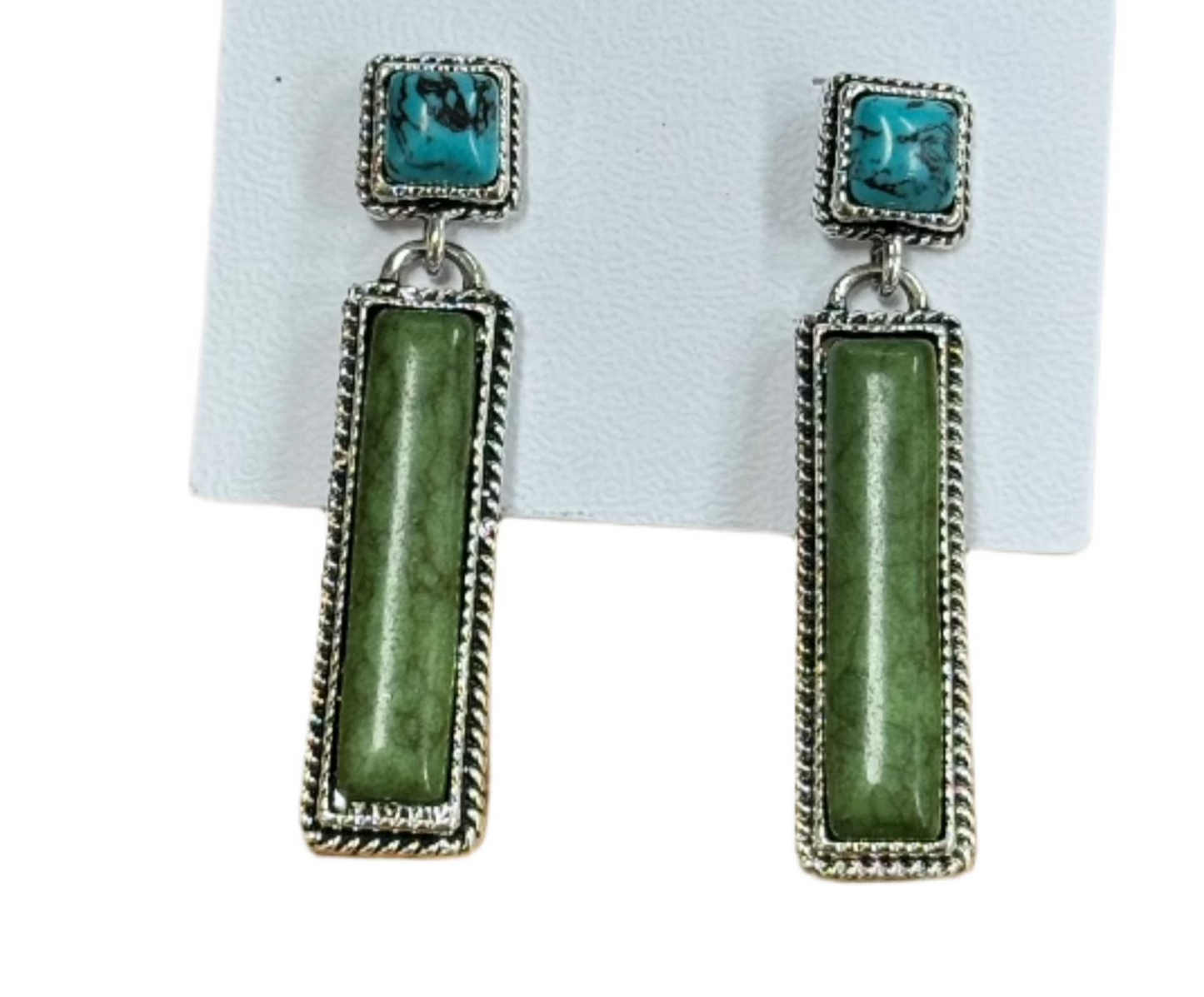 Green Bar Earrings by West & Co