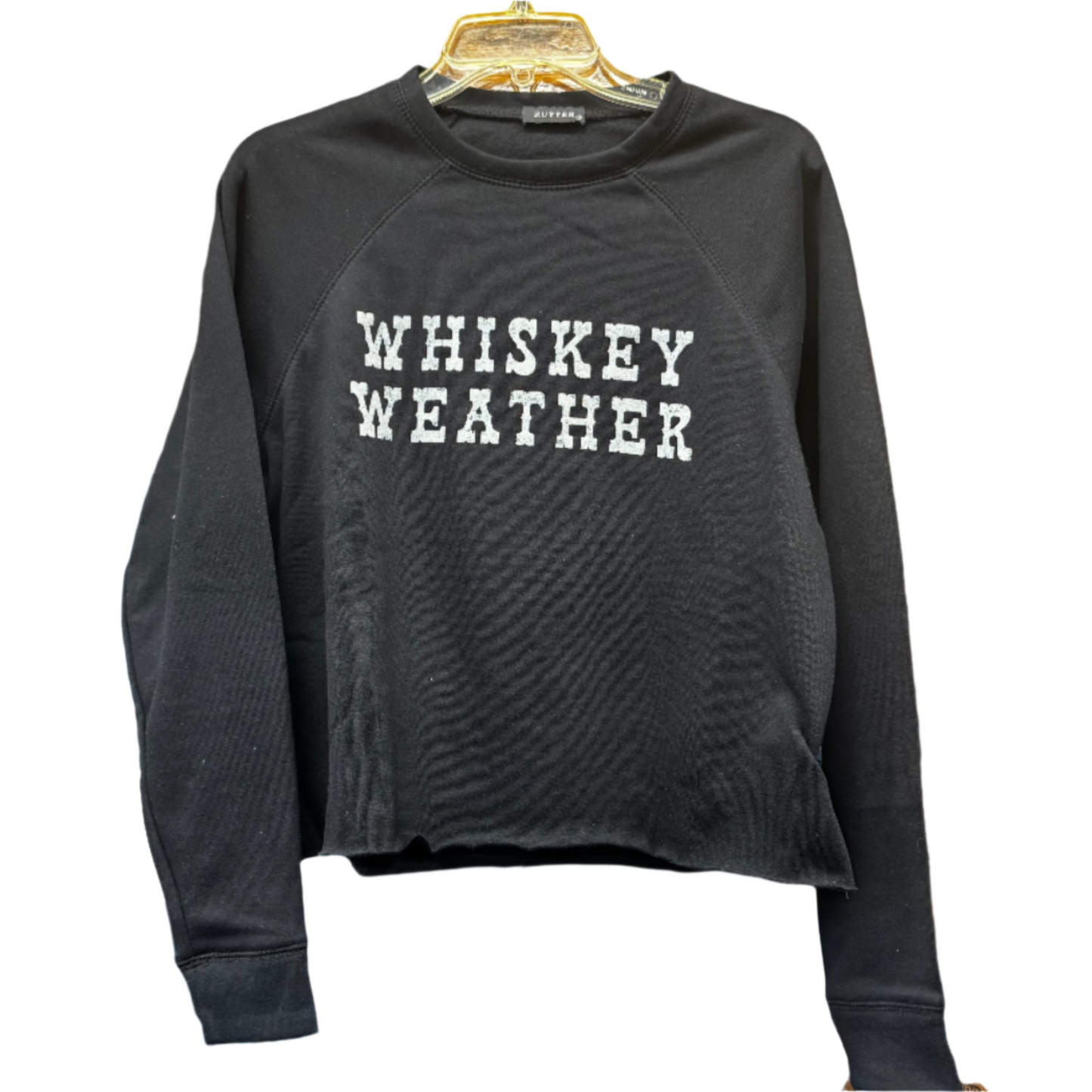 "Whiskey Weather" Faux Crop Sweatshirt by Zutter