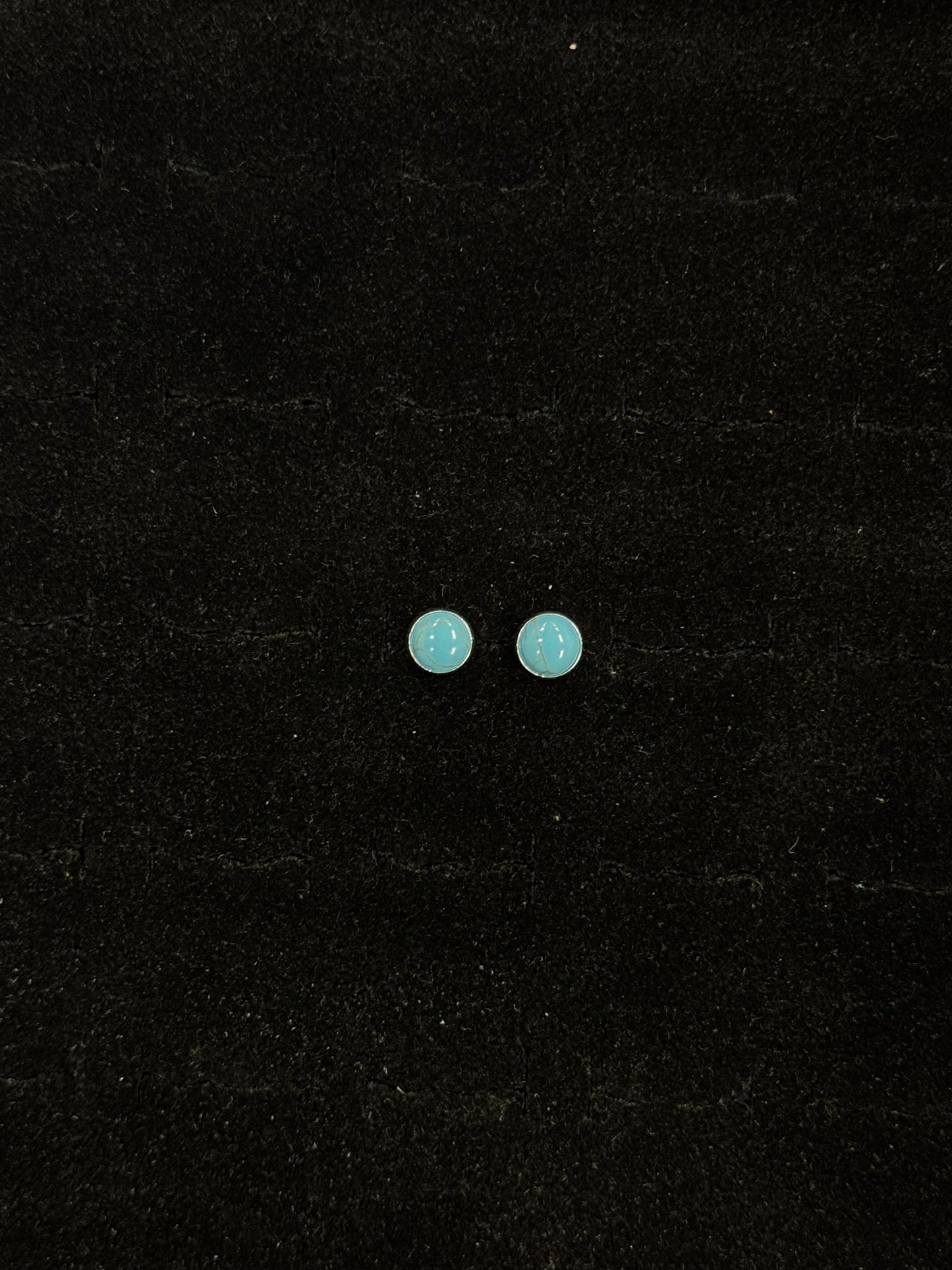 Medium Turquoise Stone Stud Earrings