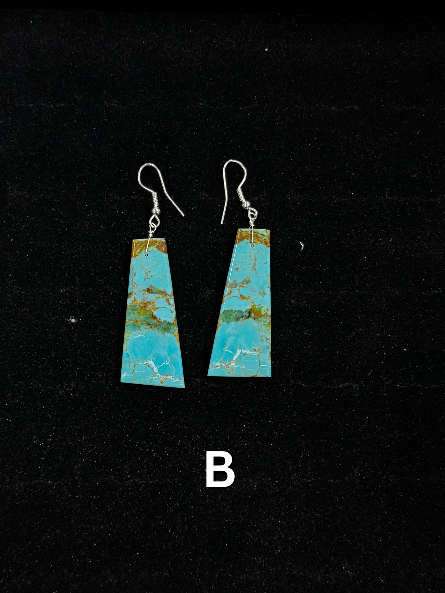 Turquoise Stone Slab Earrings