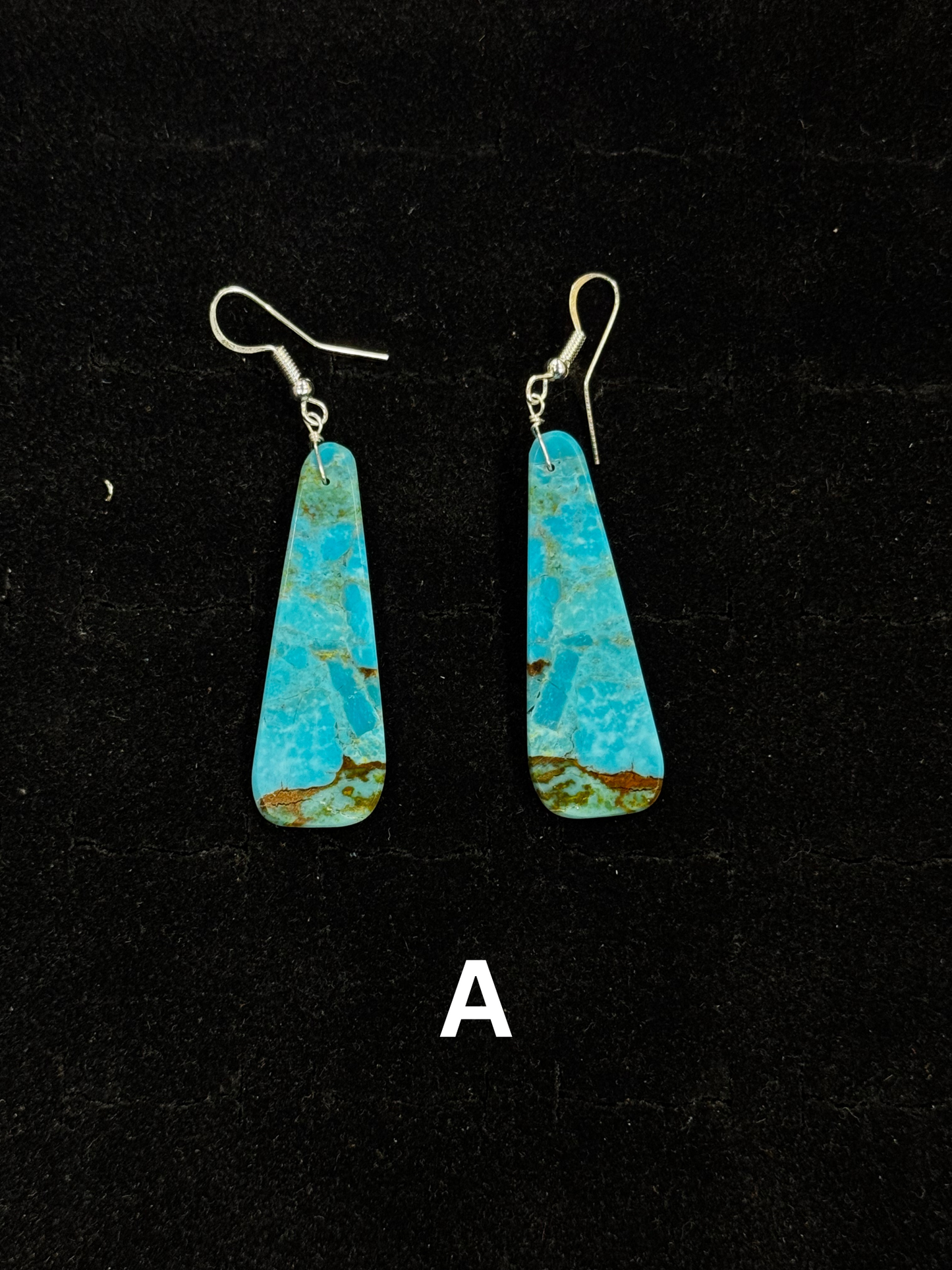 Turquoise Stone Slab Earrings